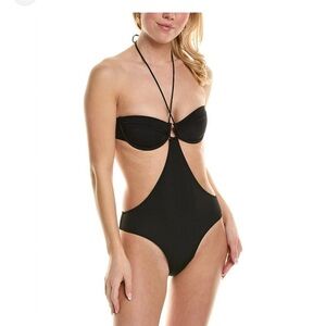 Solid & Striped the Blythe butterluxe black one piece bathing suit Medium NWT
